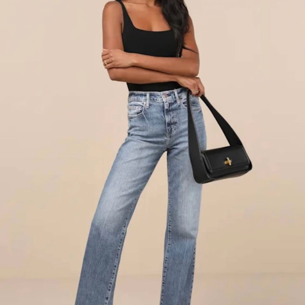 Daze Denim - Sundaze Light Wash Denim High-Rise Straight Leg Jeans